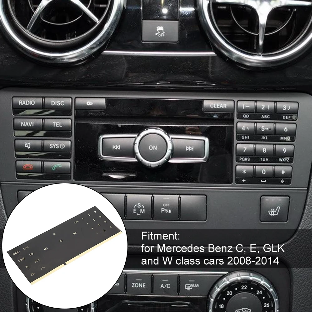 

New Car Button Repair Stickers CD Radio Audio Button Repair Decals Stickers For Mercedes Benz 2008-2014 Auto Accessory
