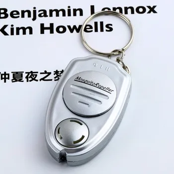 

New Portable Ultrasonic Bug pest insect Mosquito Repeller silver color Keychain key clip for friends