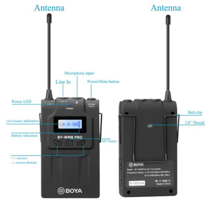 BOYA BY-WM8 Pro-K1 UHF Dual-Channel Lavalier
