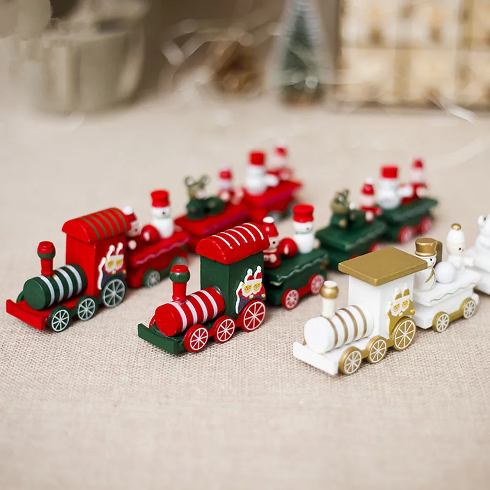 1 шт., Рождественский поезд, окрашенное дерево, Рождество, украшение для дома, календарь, коробка для хранения 42*10*19 см, Navidad