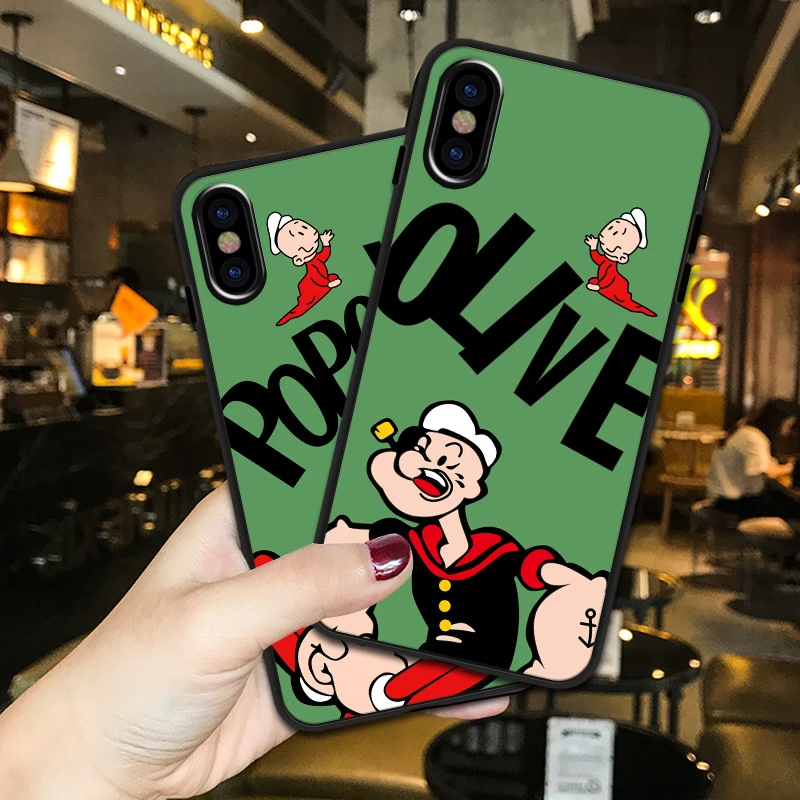 Popeyeオリーブアニメカップルケースiphoneカバー Xr Xs最大かわいいグリーン電話ケースシリコンcoque Iphoneのため 7 8 6 6sプラスfundas Aliexpress Cellphones Telecommunications
