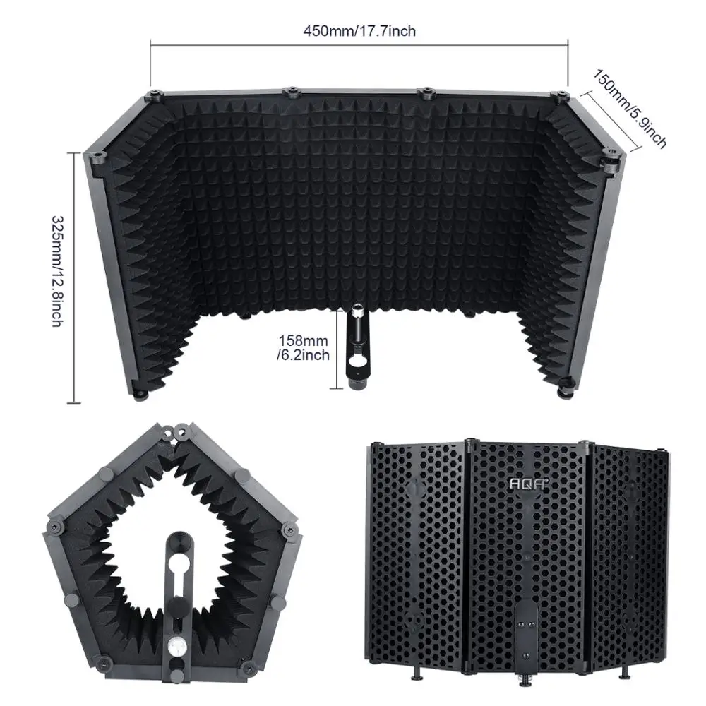 Microphone Isolation Shield 5-Panel Wind Screen