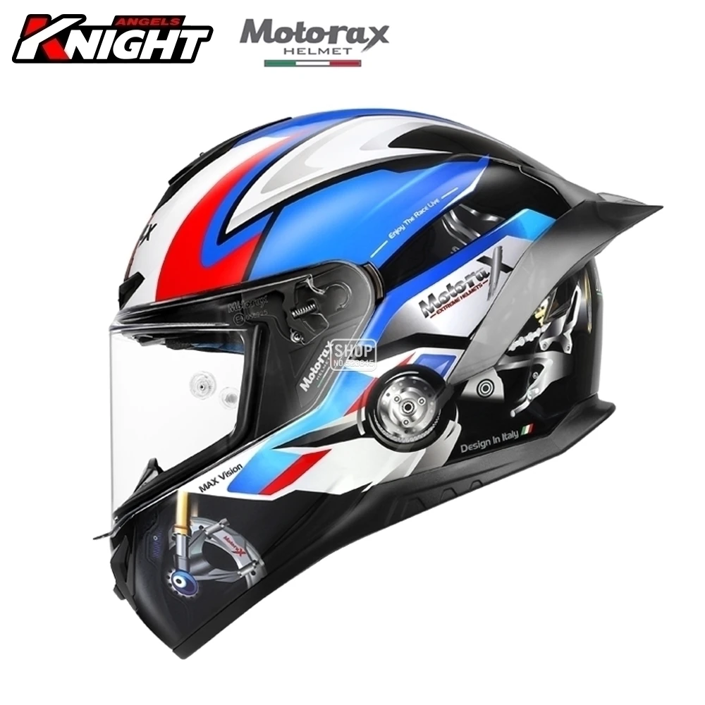thumbnail image 1 of Casco de motocicleta MOTORAX Casco Moto Certificación ECE Casco de carreras de motocross Estilo grafiti con cola Casco todoterreno Casque, 1 of 5