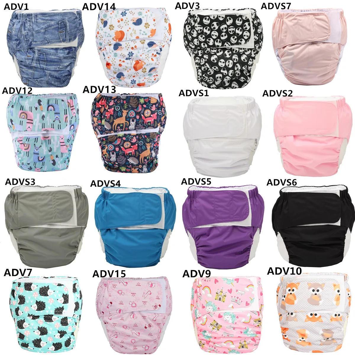 [Sigzagor]1 XL Adult Cloth Diaper Nappy Urinary Incontinence Pocket Reusable Insert Hook and Loop ABDL Age Play 26.7in to 50.4in 6