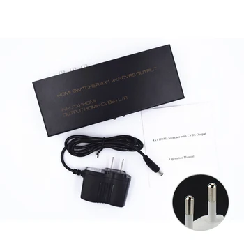 

US/UK/EU/Plug HDMI 4x1 Powered Splitter Amplifier Splitter CVBS Converter