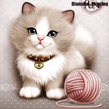 

Miaodu White Cat Curls 5D Animal DIY Diamond Painting Cross Stitch Full Canvas Picture of Rhinestone Mosaic Embroidery Paintings
