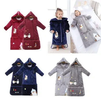 

Baby Sleeping Bag with Pillow Warm Lined Winter Long Sleeve Winter Sleeping Bag
