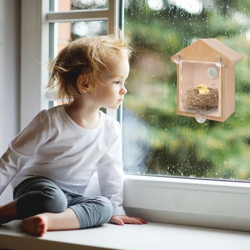 Инновационный DIY кормушка для птиц Искусственный деревянный дом уличное Птичье