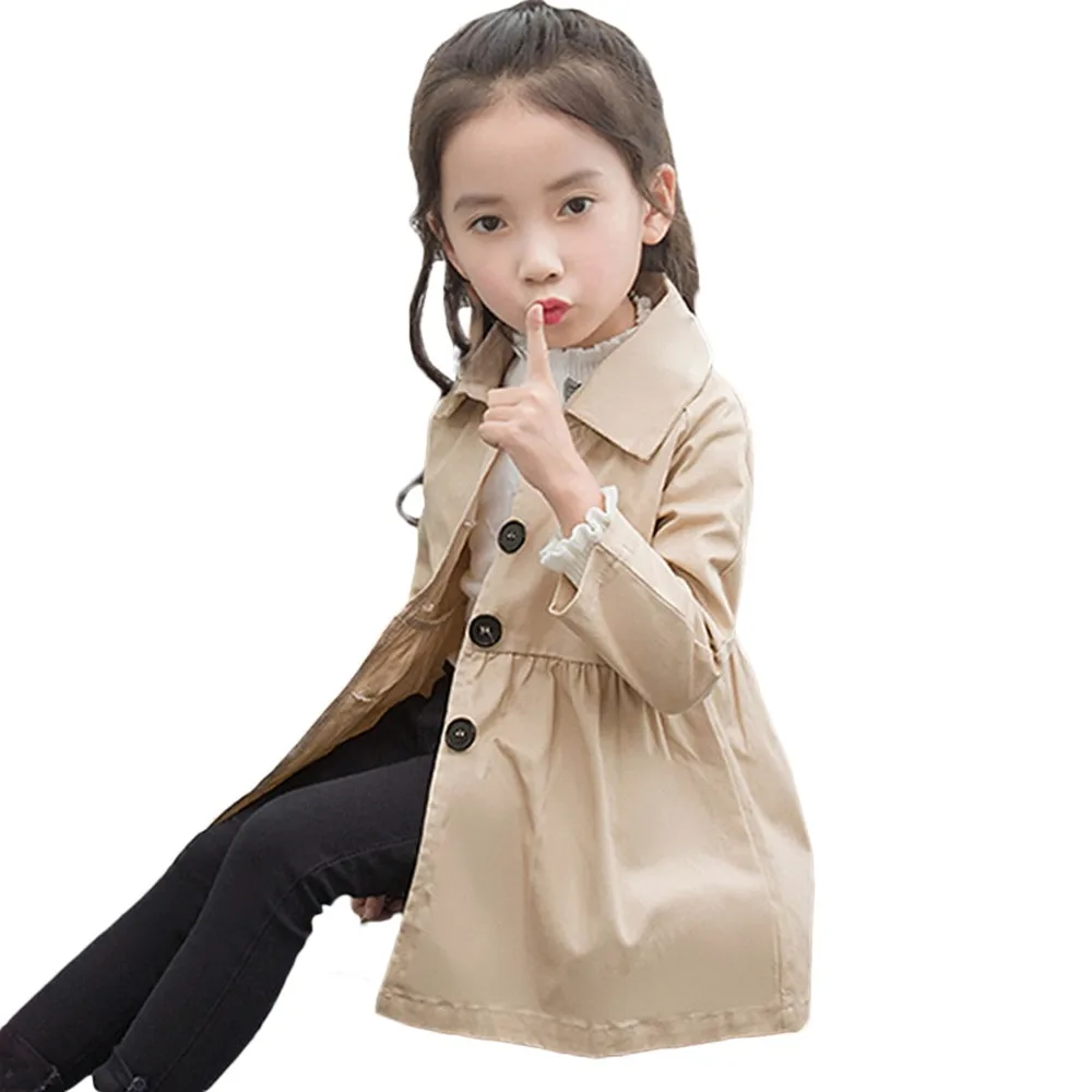 Стильный и модный дизайн; очень красивое детское пальто; осенняя куртка; Верхняя одежда; однотонная ветровка