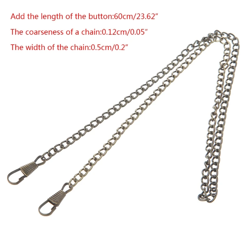 

Metal Purse Chain Strap DIY Handle Shoulder Cross Body Bag Handbag Replacement