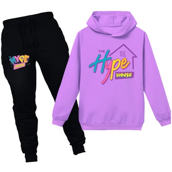 

Spring Hype House Children Hoodies Pants 2pcs Sets Print Charli D'Amelio Baby Girls Hoodies Boys Clothing Autumn Kids Sweatshirt