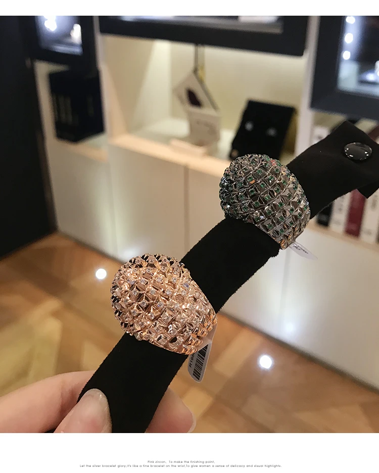 925 пробы серебра Полный spiker кольцо микро кубического черный зеленый камень вечерние кольцо с заклепками для Для женщин Для мужчин модные Монако, ювелирные изделия