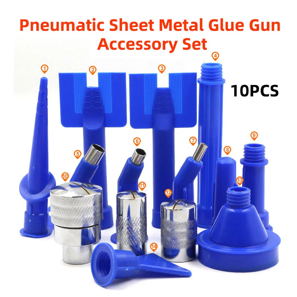 10pcs Pneumatic Glue Gun Nozzle Accessories 6/8/10MM Stainless Steel Glue Nozzle Soft & Hard Adapter Set pneumatic glue gun nozzle accessories