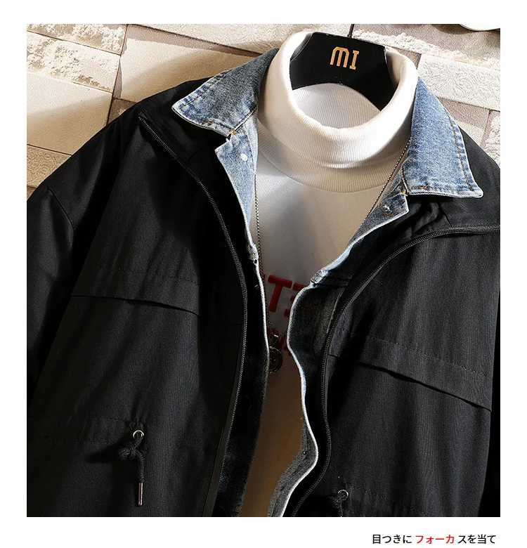 5XL Cotton Winter Jackets Parka Men Denim Collar Military Army Japanese Warm Coat Hip Hop Streetwear Thick Mens Overcoat Jackets