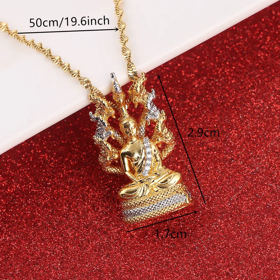 ヴィンテージゴールドカラーのチベットのペンダントネックレス,男性の