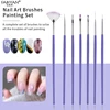 7Pcs Nail Art Polish Gel UV Tips Brushes For Manicure Dotting Painting Drawing Pen Fan Sector Line Decoration Tools Set 2