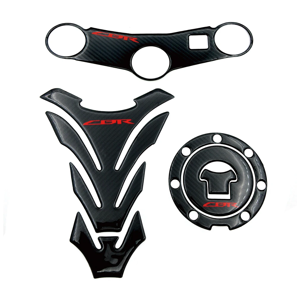 

Motorcycle Tank Cap Tankpad Stickers Triple Top Three Tree Upper Clamp Front Yoke Protector Decals For Honda CBR 600RR 2003 2004