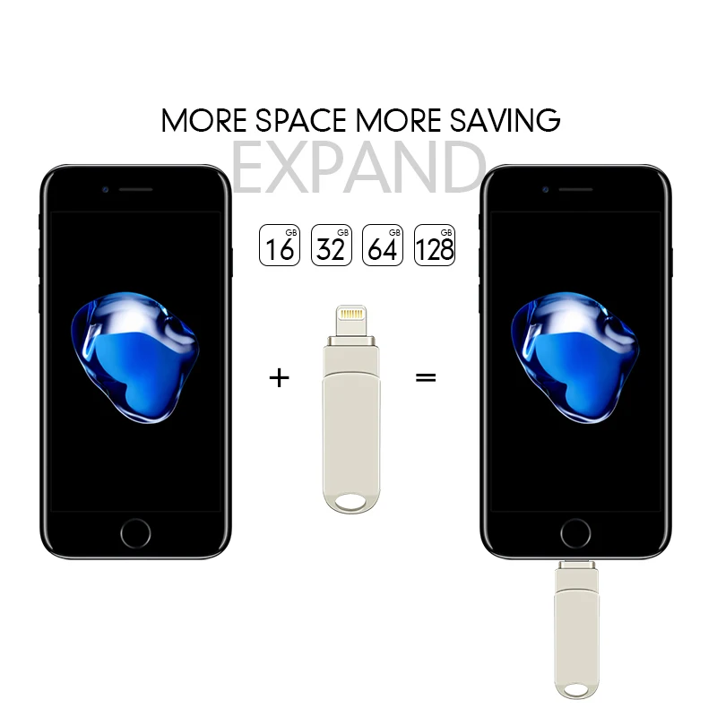 USB флеш накопитель 2 в 1 64 ГБ 16 32 128 256 usb 3 0 OTG для iPhone|USB флэш-накопители| |