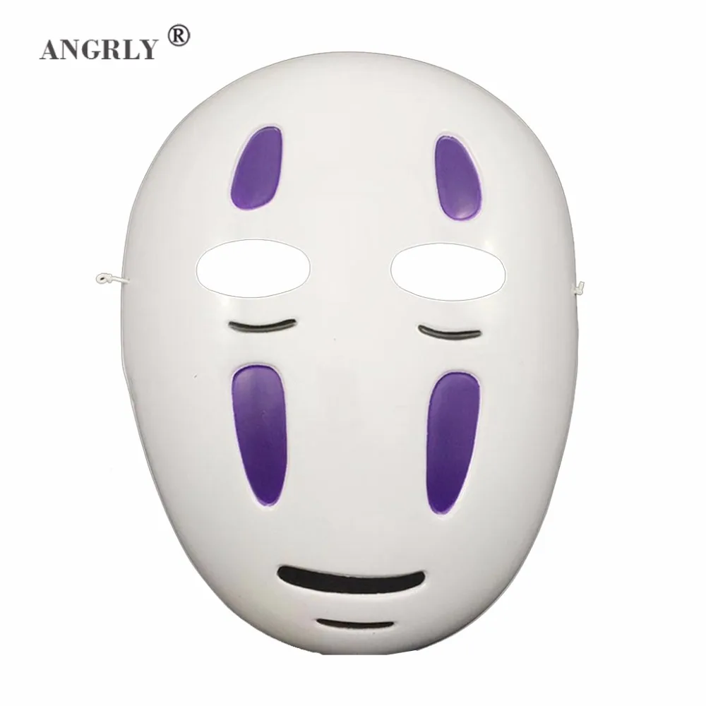 ANGRLY Style Miyazaki Spirited Away No-Face Mask Faceless Cosplay helmet fancy Anime Halloween party Costume japanese masks Toys | Дом и сад