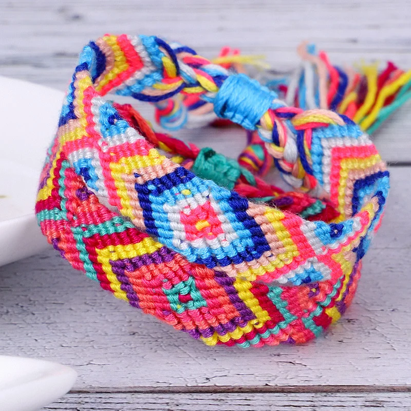 Boho сглаза многоцветный ручной тканый браслет дружбы для женщин и мужчин с узлом ручной работы Wayuu шикарный пляжный серфинговый ювелирный подарок