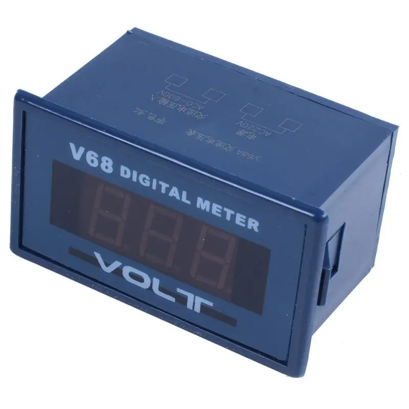 SHGO HOT-V68A Red LED 3 digits AC 0-500V Digital Voltage Meters Dark Blue