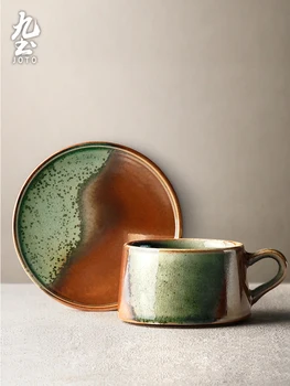 

Japanese style ceramic coffee cup with saucer set household hand-made afternoon teacup dish breakfast drinkware