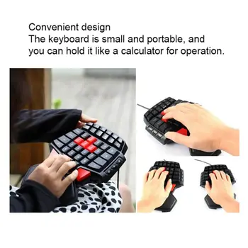 

Wired Gaming Keypad with LED Backlight 41Keys LOL Gaming Keyboard DOTA CF Warcraft One-Handed Keyboard