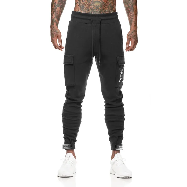 Breathable Jogging Pants Men Fitness Joggers Running Pants With Zip Pocket Training Sport Pants For Running Tennis Soccer Play 2