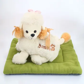 

Washable Soft Comfortable Silk Wadding Bed Pad Mat Cushion for Pet Green Color M Size Made of Silk Wadding Fiber
