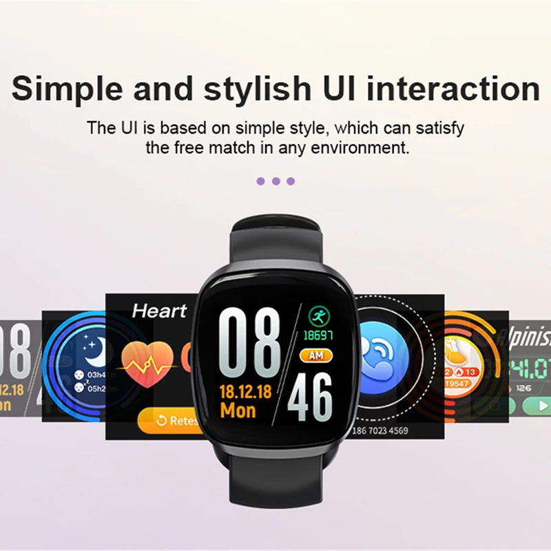 BINSSAW Women Smart Watches IP67 Waterproof Heart Rate Wristband Fitness Tracker Sports Wrist Watch Men Smartwatch IOS Android