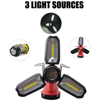 

Tent COB Flashlight Portable Fishing Dimmable Indoor Outdoor Multifunctional USB Rechargeable LED Camping Lantern ABS Plastic