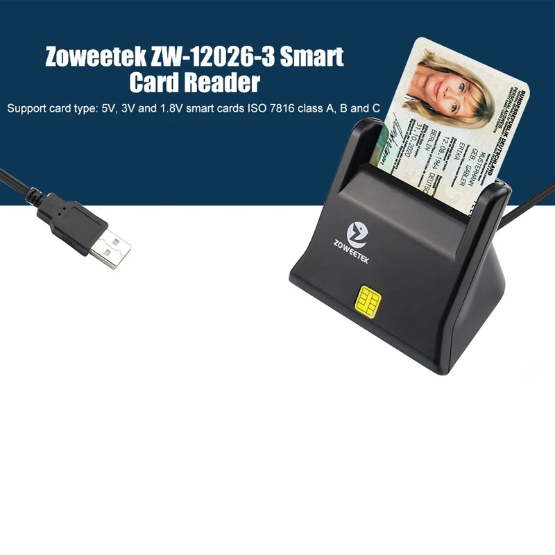 Zoweetek 12026-3 EMV USB считыватель смарт-карт Писатель военный USB общий доступ к смарт-карте ридер ISO7816 для SIM/ATM/IC/ID карты