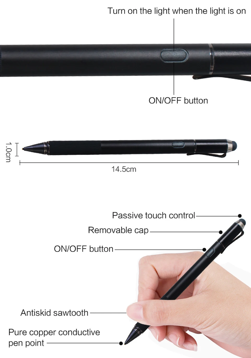 A18, 2 в 1, активный емкостный планшет, универсальный стилус, Ручка для apple и android телефона, для ipad, сенсорный экран с металлическим наконечником 1,45 мм