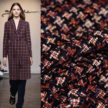 148 см ширина рисунок гусиная лапка толстый шерстяной твид окрашенная пряжа Плетеный Твид для женских пальто теплое твидовое пальто фабричное кружево