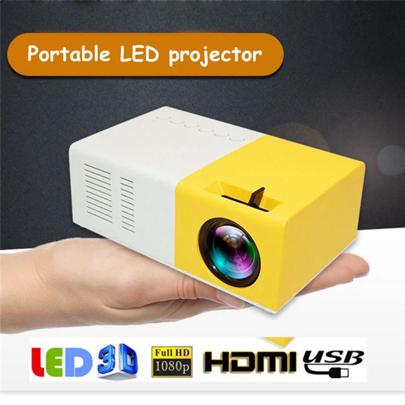 Mini Projector HD Gift LCD Mini Portable Pocket Phone Projector for Children HD 1080P Mini Pico Projector Creative Home LED Projector Child Projection