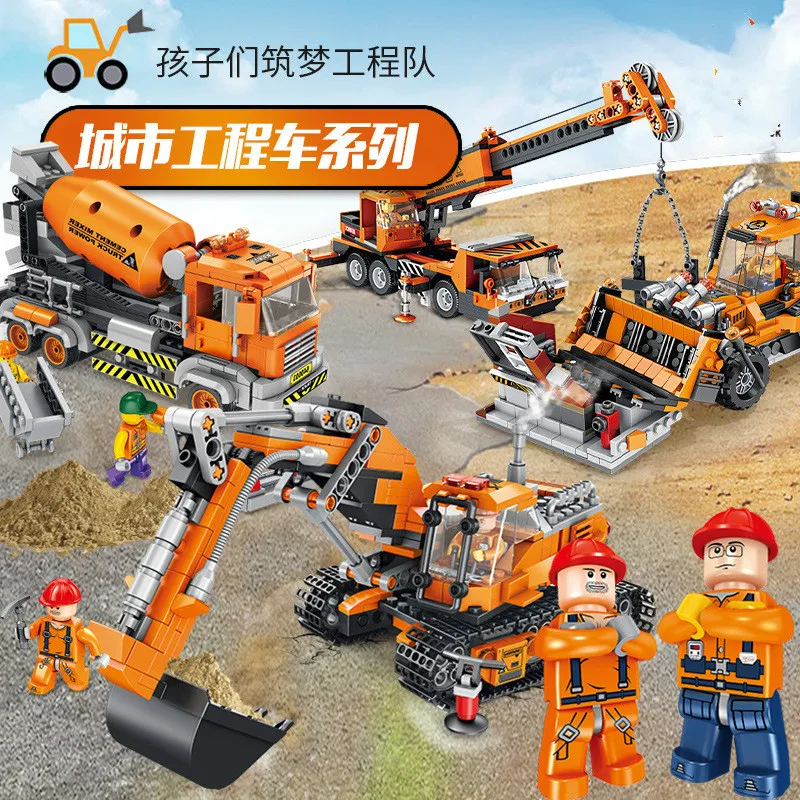 

Lego Lepins Technic Car Engineering Excavator Crane Building Blocks Assemble Bricks Minifigures City Mech Model Kid Toys For Boy