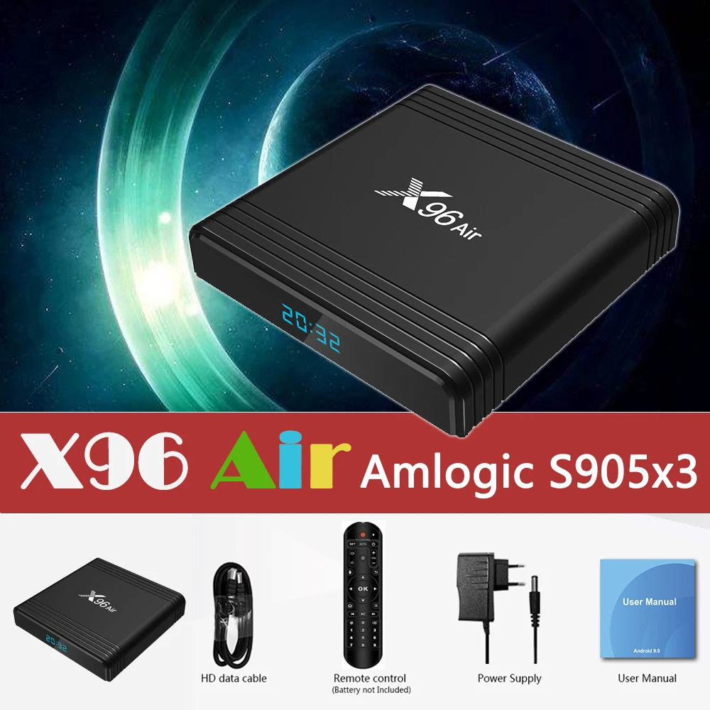 X96 AIR Smart tv Box Android 9,0 4 Гб 128 Гб 64 Гб 32 Гб Rockchip 4K 8K Wifi Netflix телеприставка медиаплеер 2Гб 16 ГБ Android 9 коробка