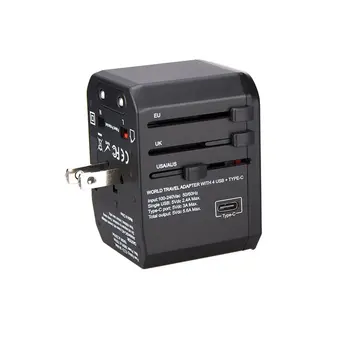 

4USB+TypeC Travel Global Switch Fast Charger Adapter with 4 USB Chorger All in one Adapter Universal Power Converter