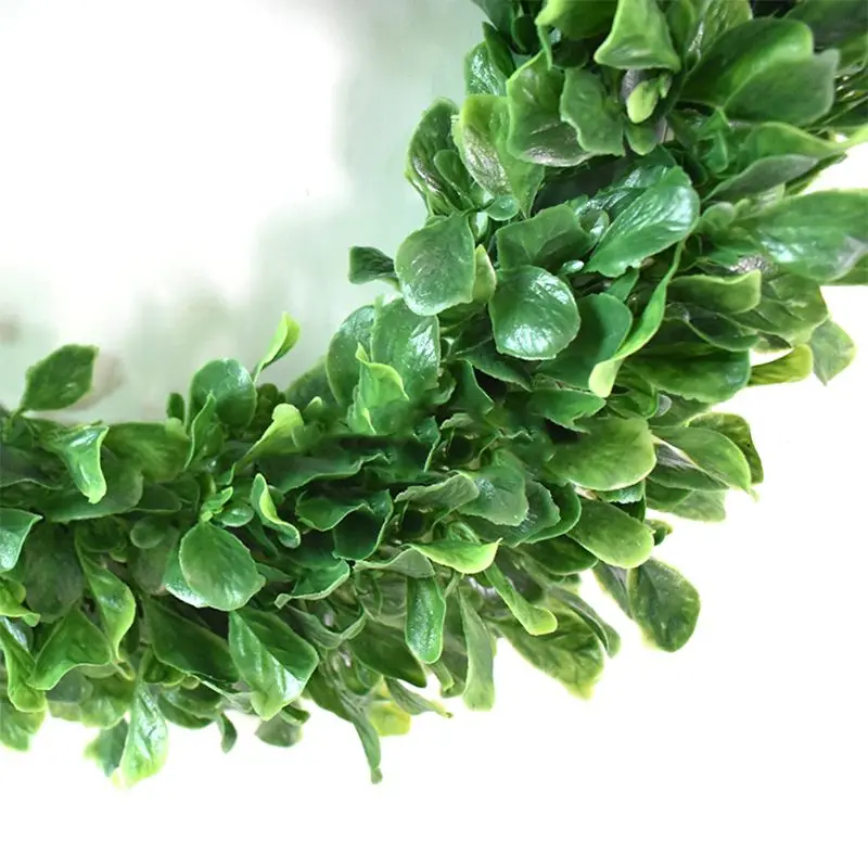 16.5" Artificial Green Leaves Wreath boxwood wreath for front door wedding decor