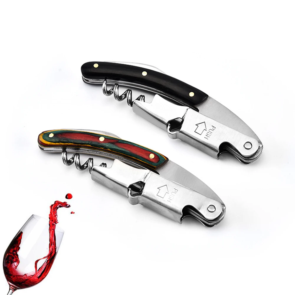 Professional Bottle Opener Double Hinged Waiters Corkscrew Wine Bottle Opener All-in-one, Multifunction Wine Beer Bottle Openers