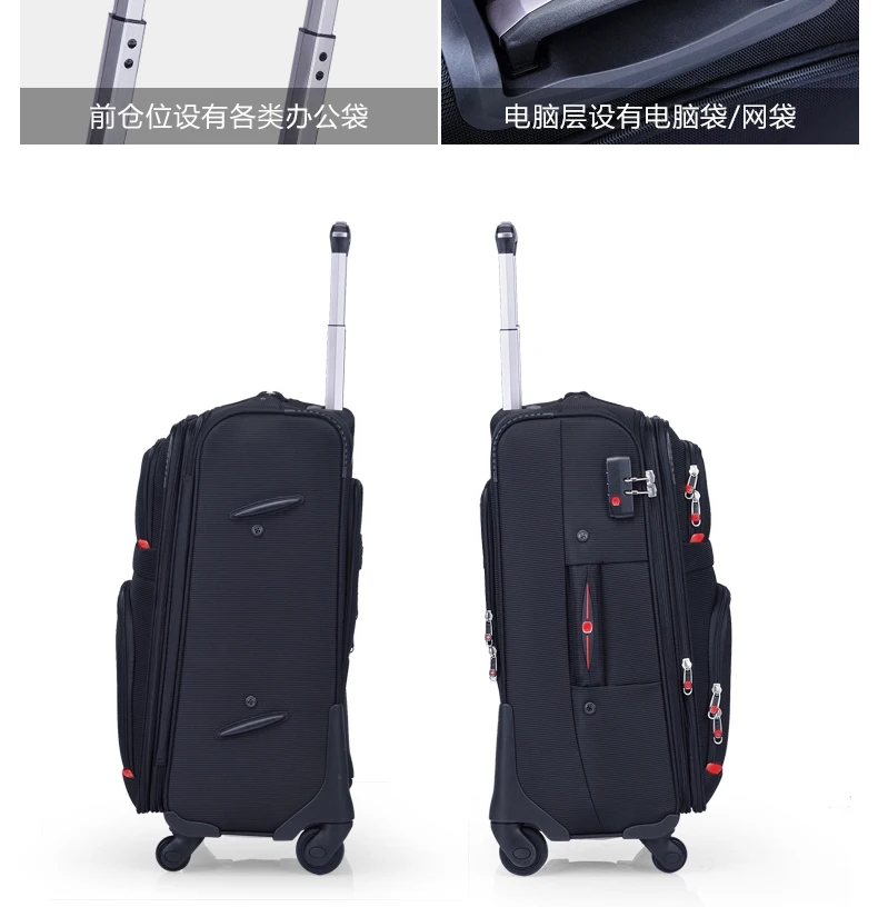 Швейцарский известный бренд Набор сумки для багажа на колёсиках spinner carry on trolley valise модный чемодан в деловом стиле дорожная сумка с колесиками