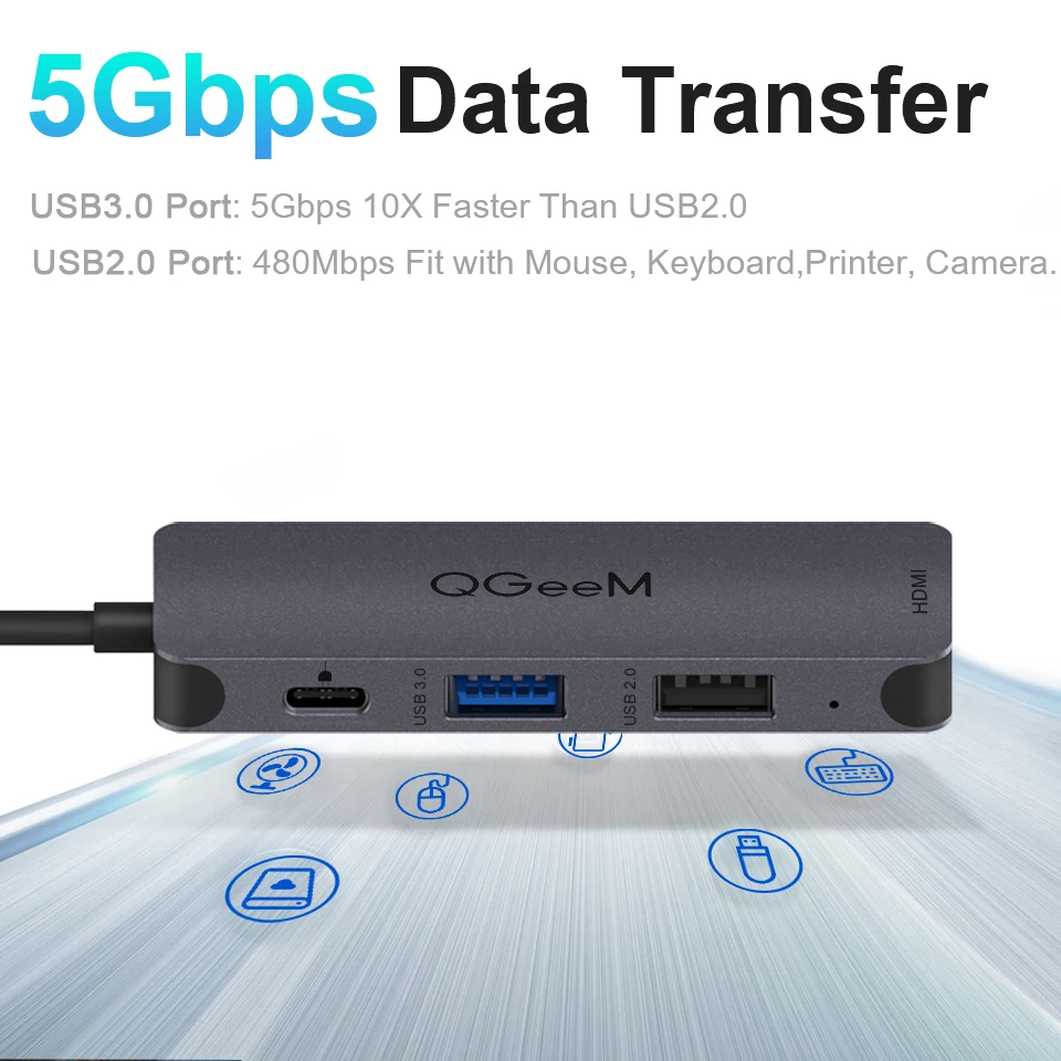 USB концентратор QGeeM для Macbook Pro мульти 3 1 Тип C 0 2 HDMI адаптер PD док станция Huawei Mate 20 OTG