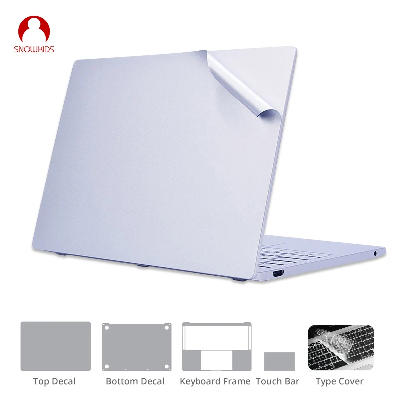 Наклейка Snowkids для Mi Laptop Air 12,5 13,3 notebook Pro 15,6 полностью кожаная виниловая Защитная Наклейка покрытие клавиатуры - Цвет: Silver