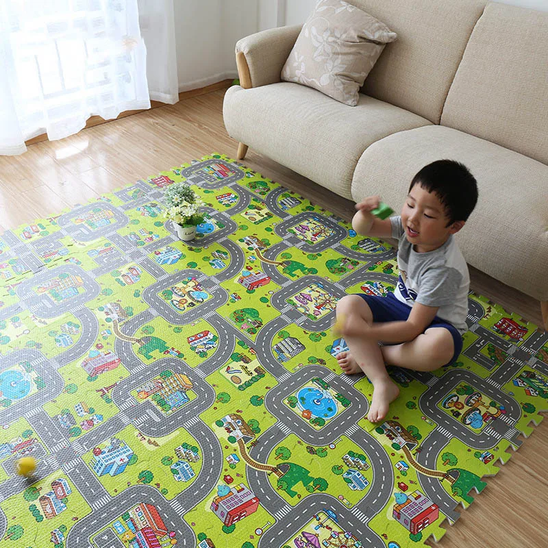 

9PCS splicing foam mat city traffic baby kids crawling mat stitching environmental protection children's puzzle game pad climb