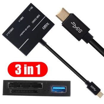 

Computer Internal Sorages 1pc 3 in 1 Type-C SD XQD USB 3.0 Card Reader Adapter USB-C For Sony G Series for Lexar Windows System