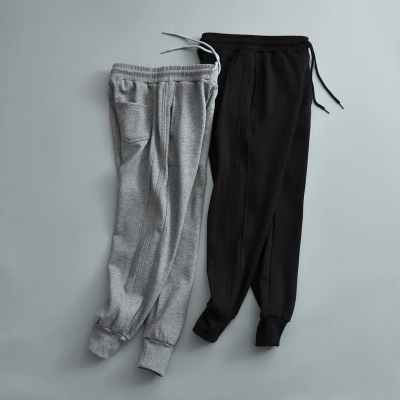 

2019 Autumn Winter Loose Fur Thick Pants Warm Elastic Waist Drawstrings Streetwear Pants Sports Casual Trousers Women pants