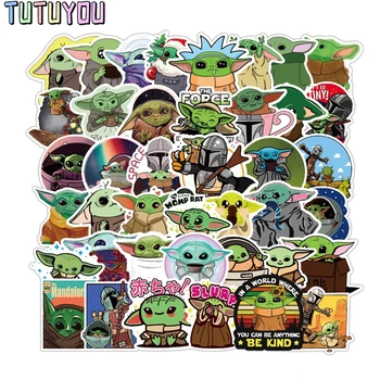 

Wholesale 10set/lot PC1003 50pcs The Mandalorian Yoda Baby Scrapbooking Stickers Decal For Laptop Luggage Car Fridge Sticker