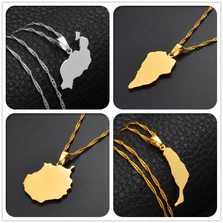 

Anniyo Spain Canary Islands Tenerife/Gran Canaria/Fuerteventura/La palma/Lanzarote Pendant Necklaces Women Girl Jewelry #120121