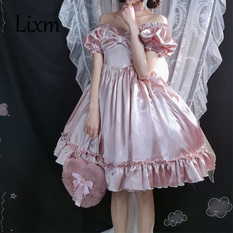 Sweet Vintage Palace Lolita Dress Princess Girl French Elegant Princess Bowknot Dress Victorian Gothic Girl