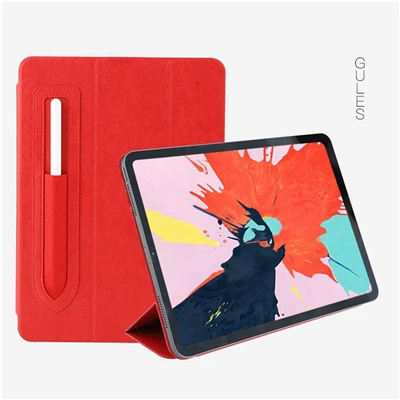 Красный Роскошный чехол из искусственной кожи для iPad Ipad Pro 11 дюймов ретро портфель магнитный с ручным ремнем держатель ручек откидная крышка A20 - Цвет: Красный